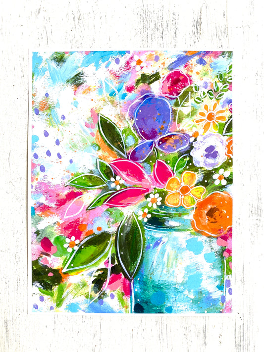 Sweet Springtime Bouquet 8.5x11 inch art print - Bethany Joy Art