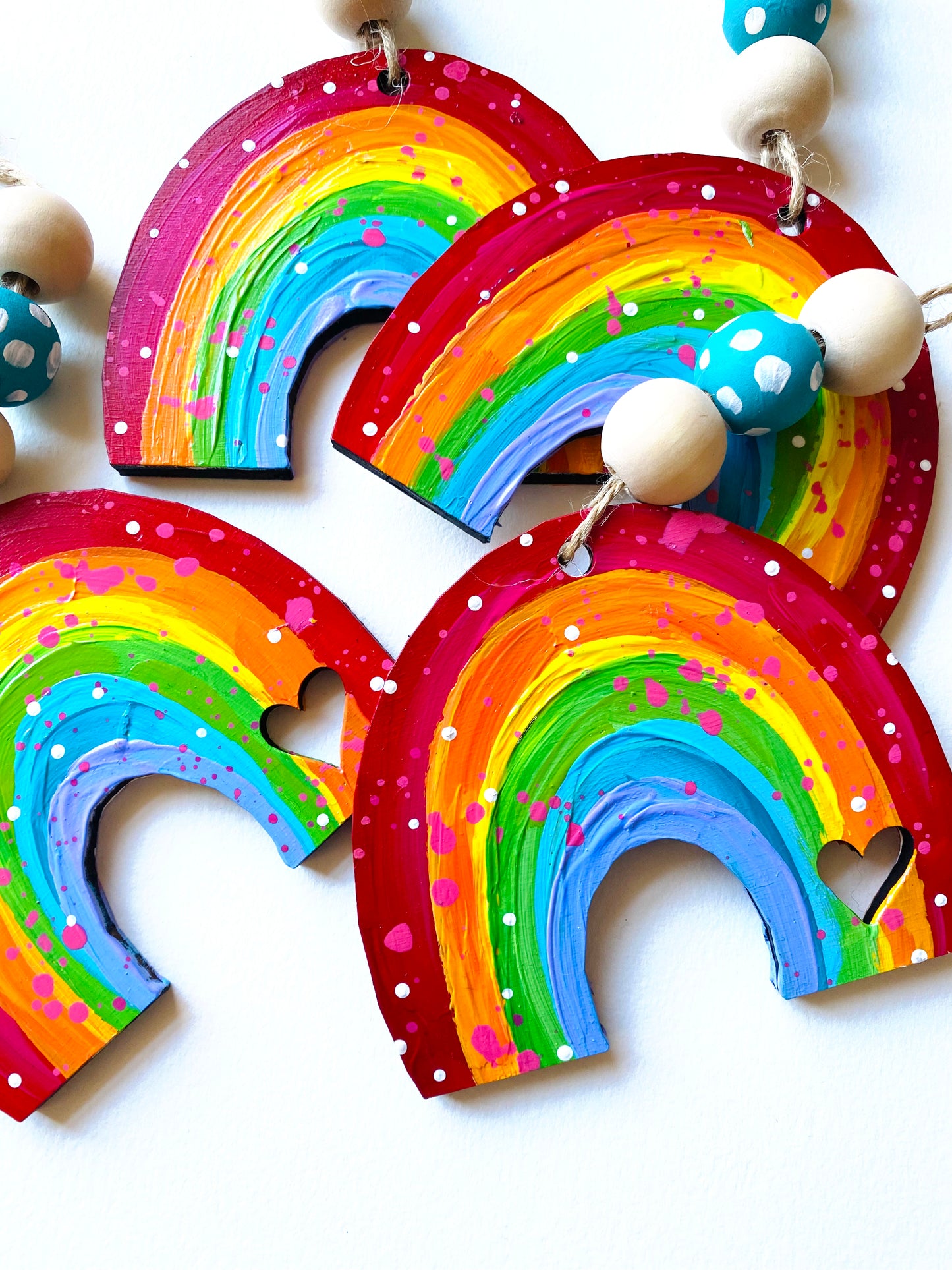 Hand Painted Rainbow Christmas Ornament Color Option 3