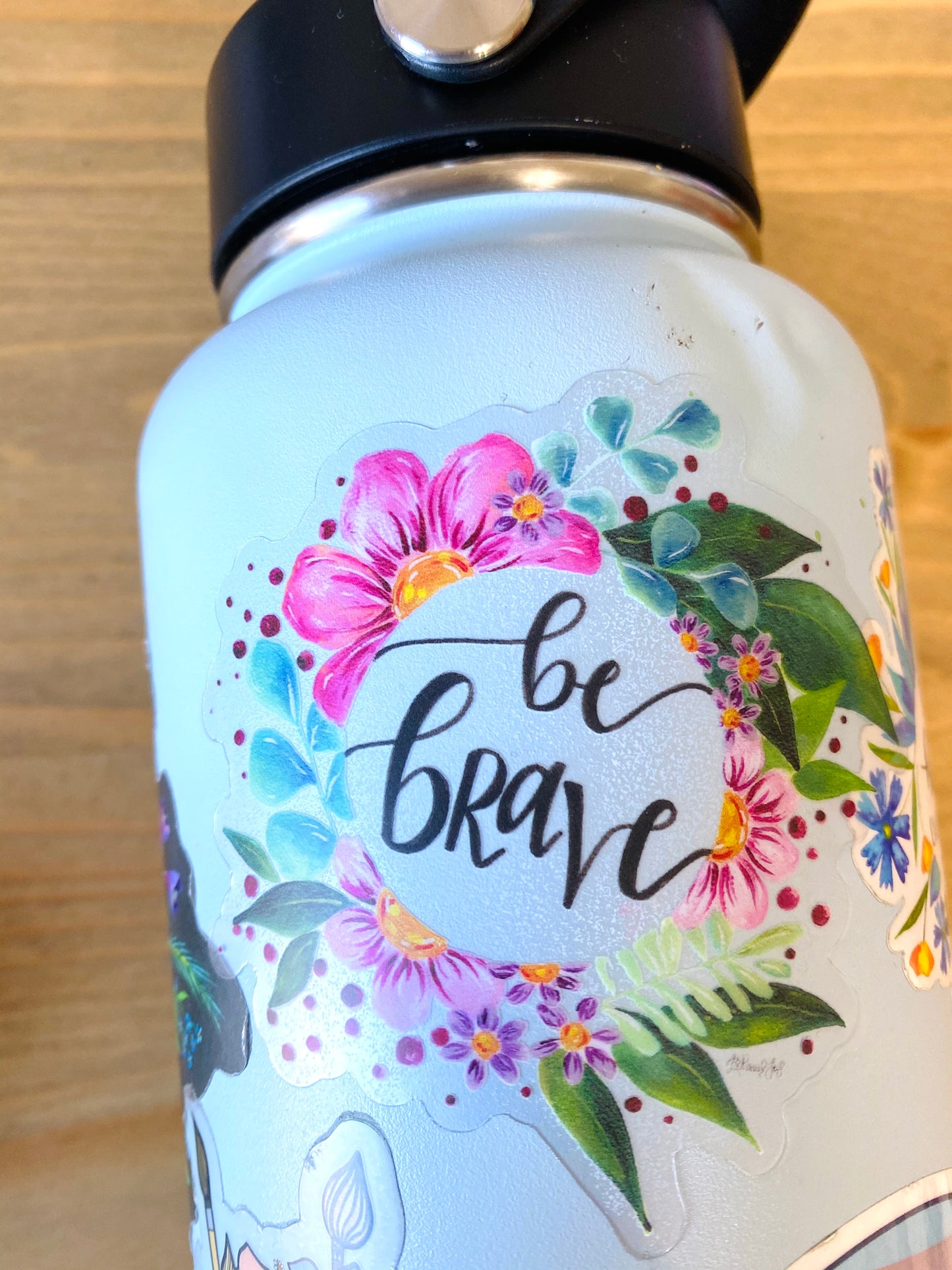 Be Brave Floral Vinyl Sticker