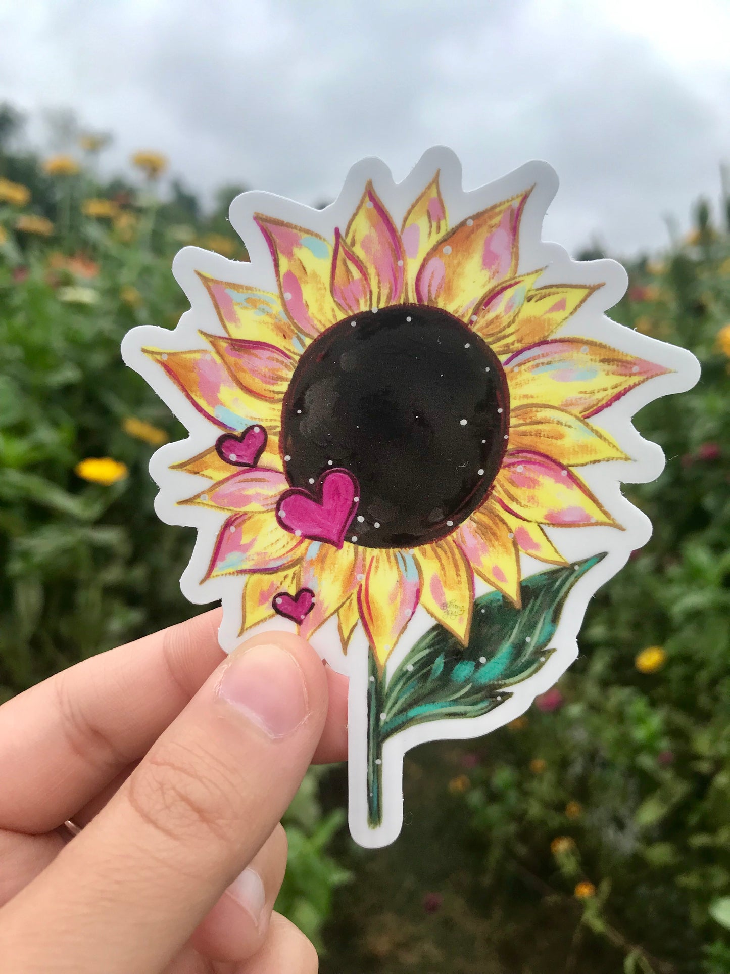 Sunflower Love Vinyl Sticker - Bethany Joy Art