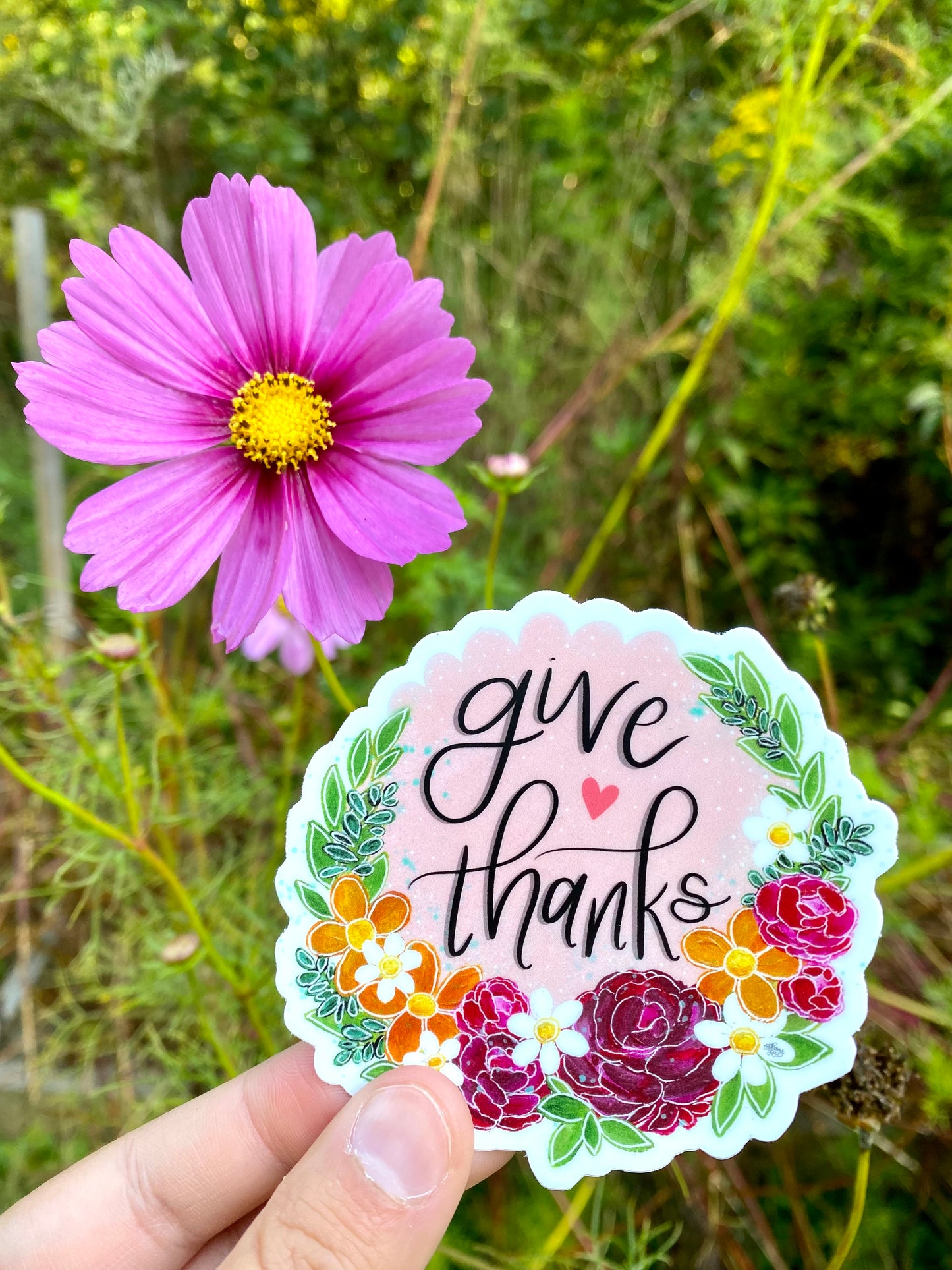 Give Thanks Vinyl Sticker September 2021 Sticker of the Month