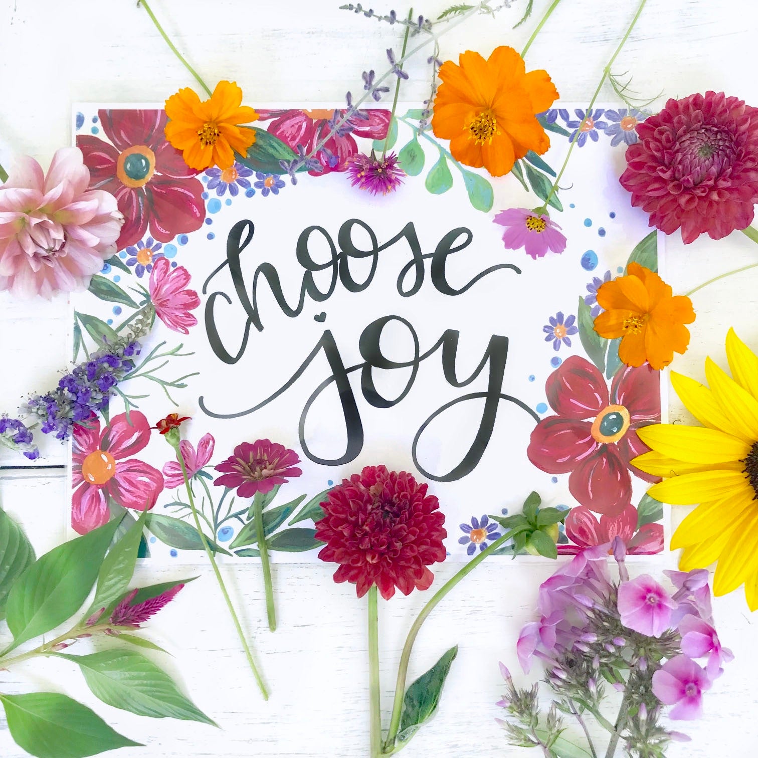 Floral Choose Joy Art Print - Bethany Joy Art