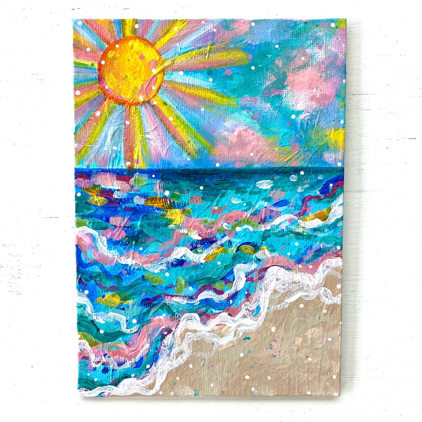 August 2020 Daily Painting Day 20 “Sun, Sand, the Sea, and Me” 5x7 inch original