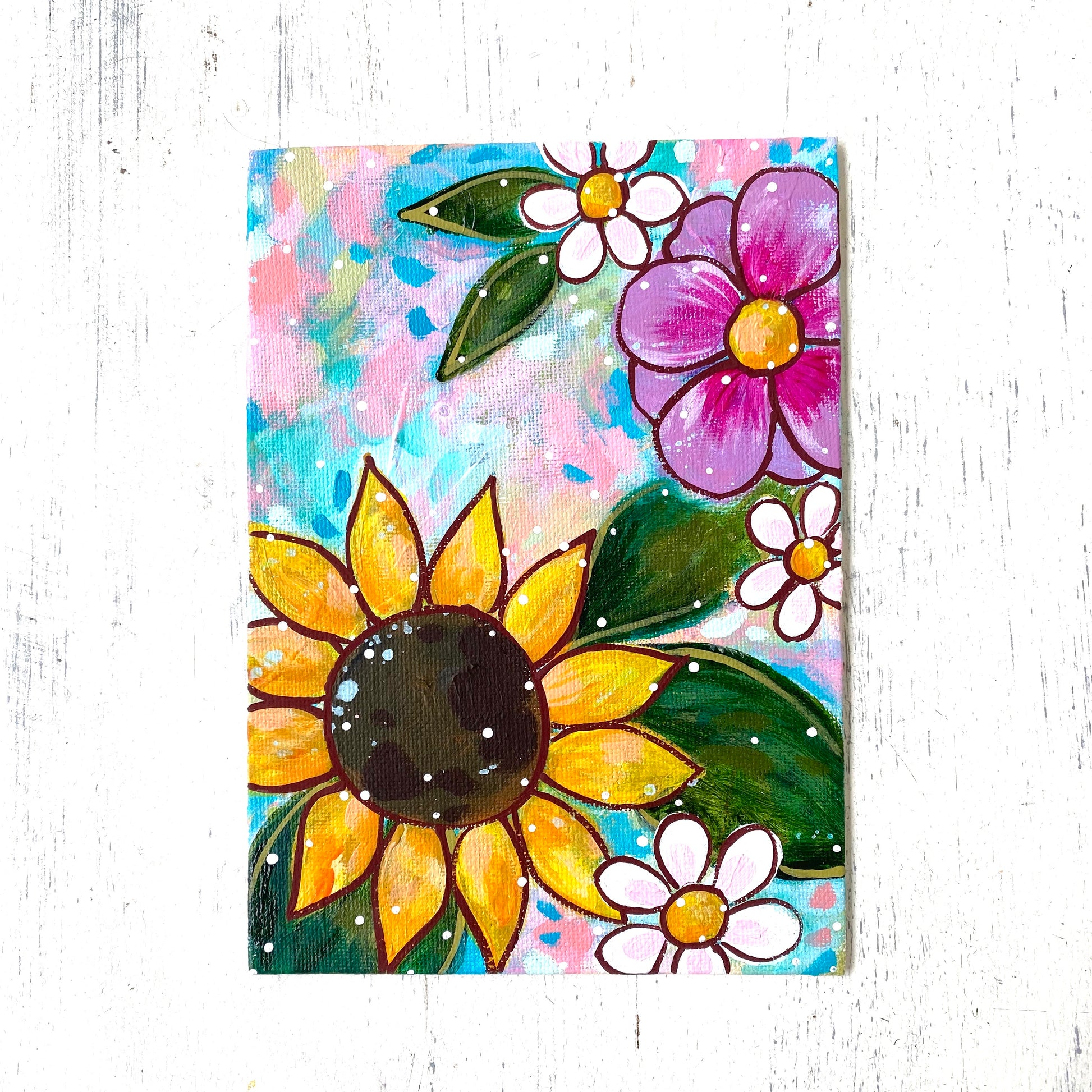 January Daily Painting Day 27 “Add a Little Sunshine” 5x7 inch Floral Original - Bethany Joy Art