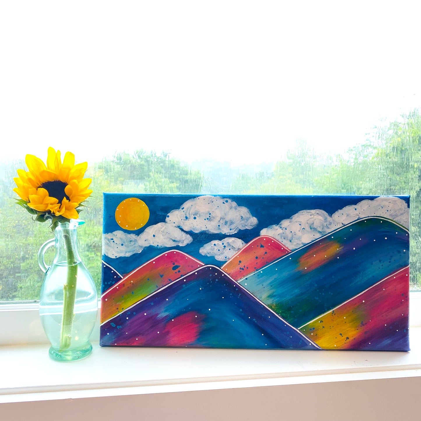 "The Mountains are Calling" 8x16 inch Original Mountain Inspired Painting on Canvas with painted sides