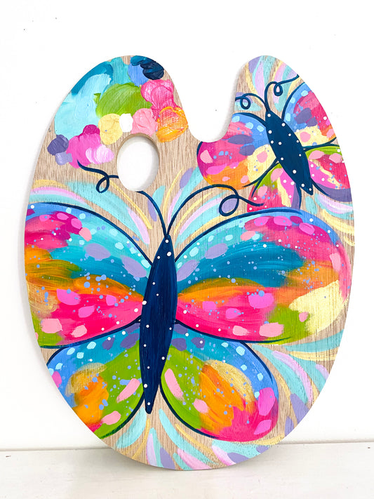 August 2022 Daily Paint Palette Painting Day 18 - Colorful Butterflies