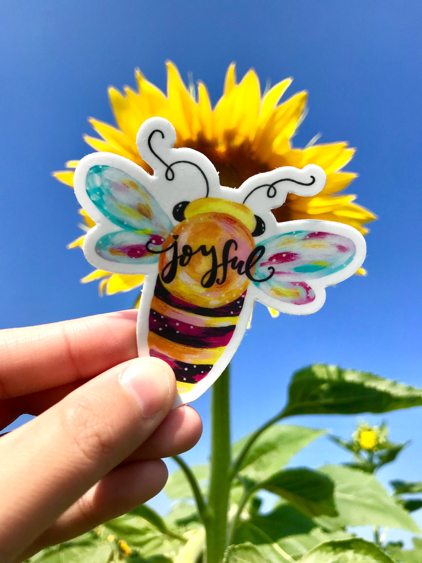 Bee Joyful Vinyl Sticker - Bethany Joy Art