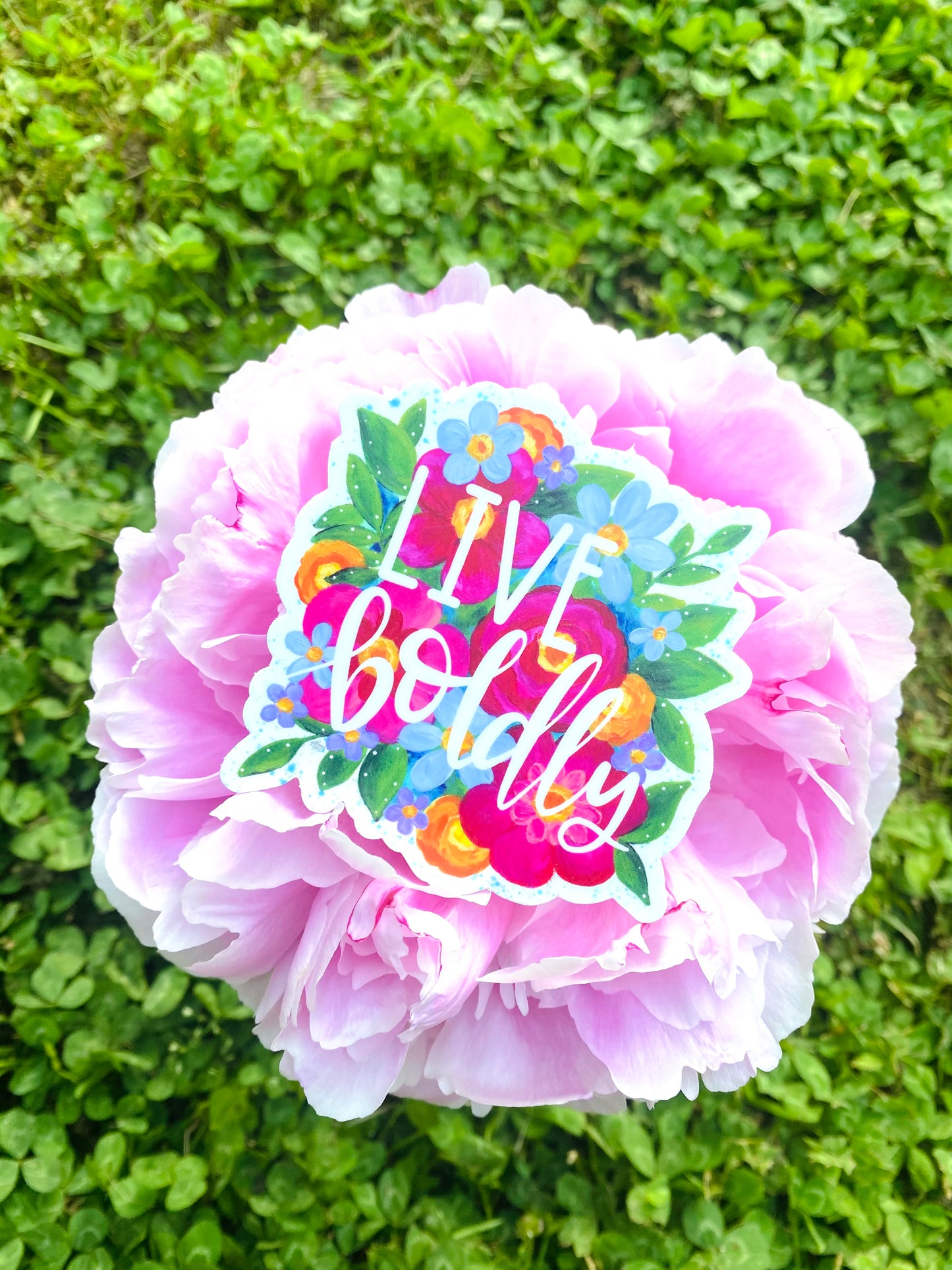 Live Boldly Floral Vinyl Sticker - May 2021 Sticker of the Month