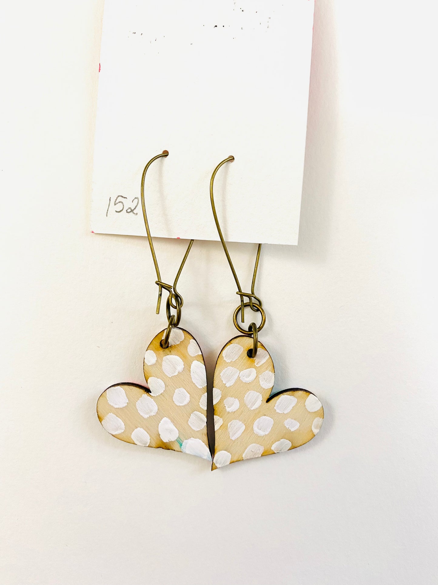 Colorful, Hand Painted, Heart Shaped Earrings 152