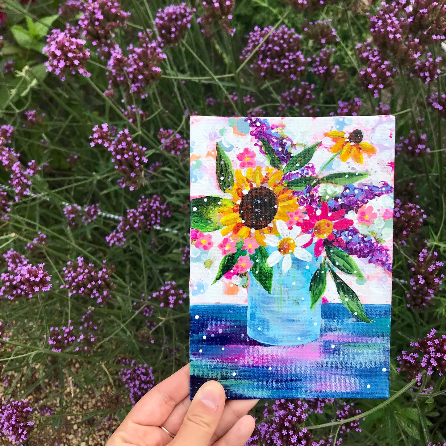 August Daily Painting Day 11 “Oceanside Sunset" 5x7 inch Floral Original - Bethany Joy Art