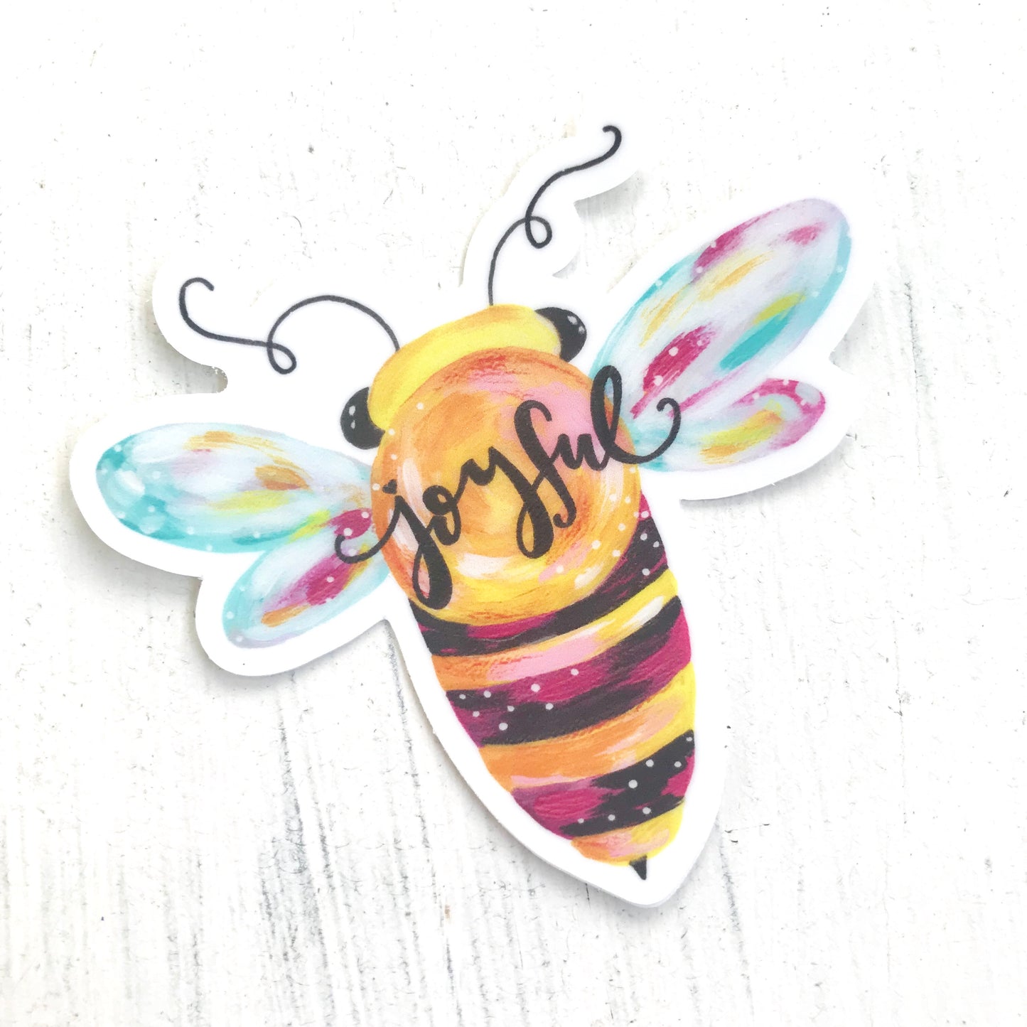 Bee Joyful Vinyl Sticker - Bethany Joy Art