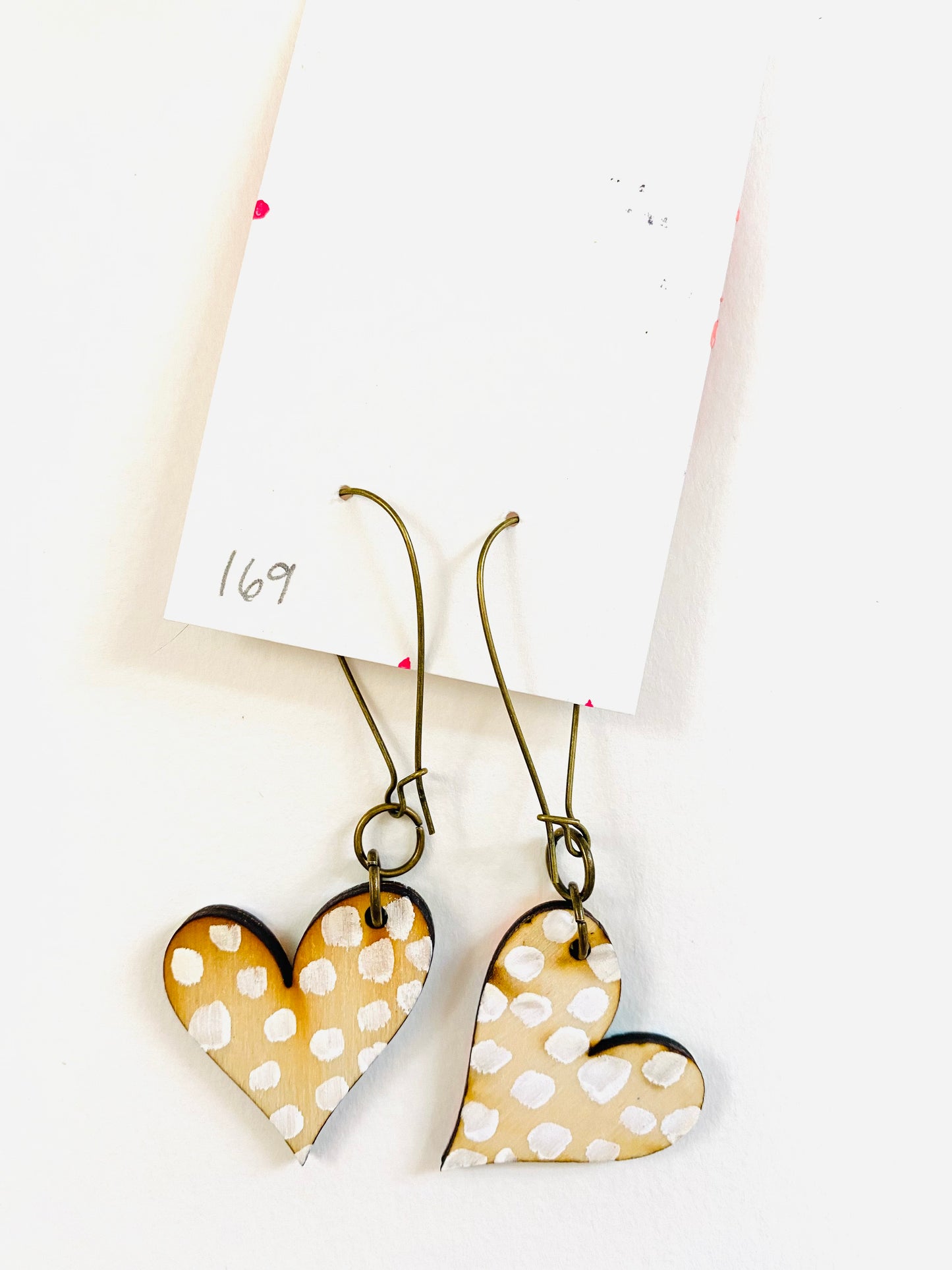 Colorful, Hand Painted, Heart Shaped Earrings 169