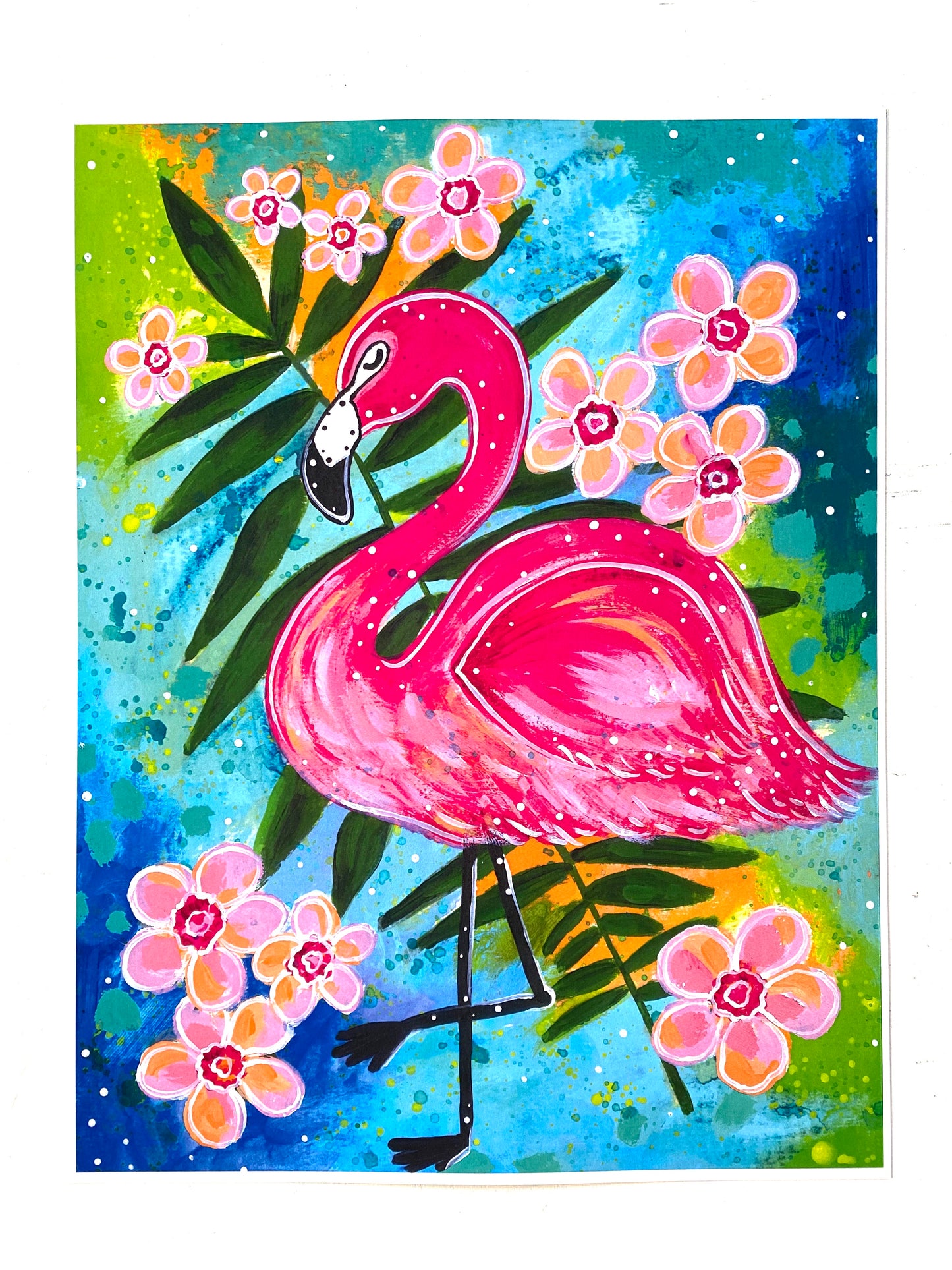 Floral Flamingo Bethany Joy Art Print
