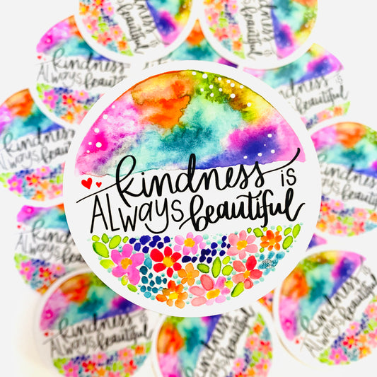 Colorful Kindness Vinyl Sticker - January 2023 Sticker of the Month