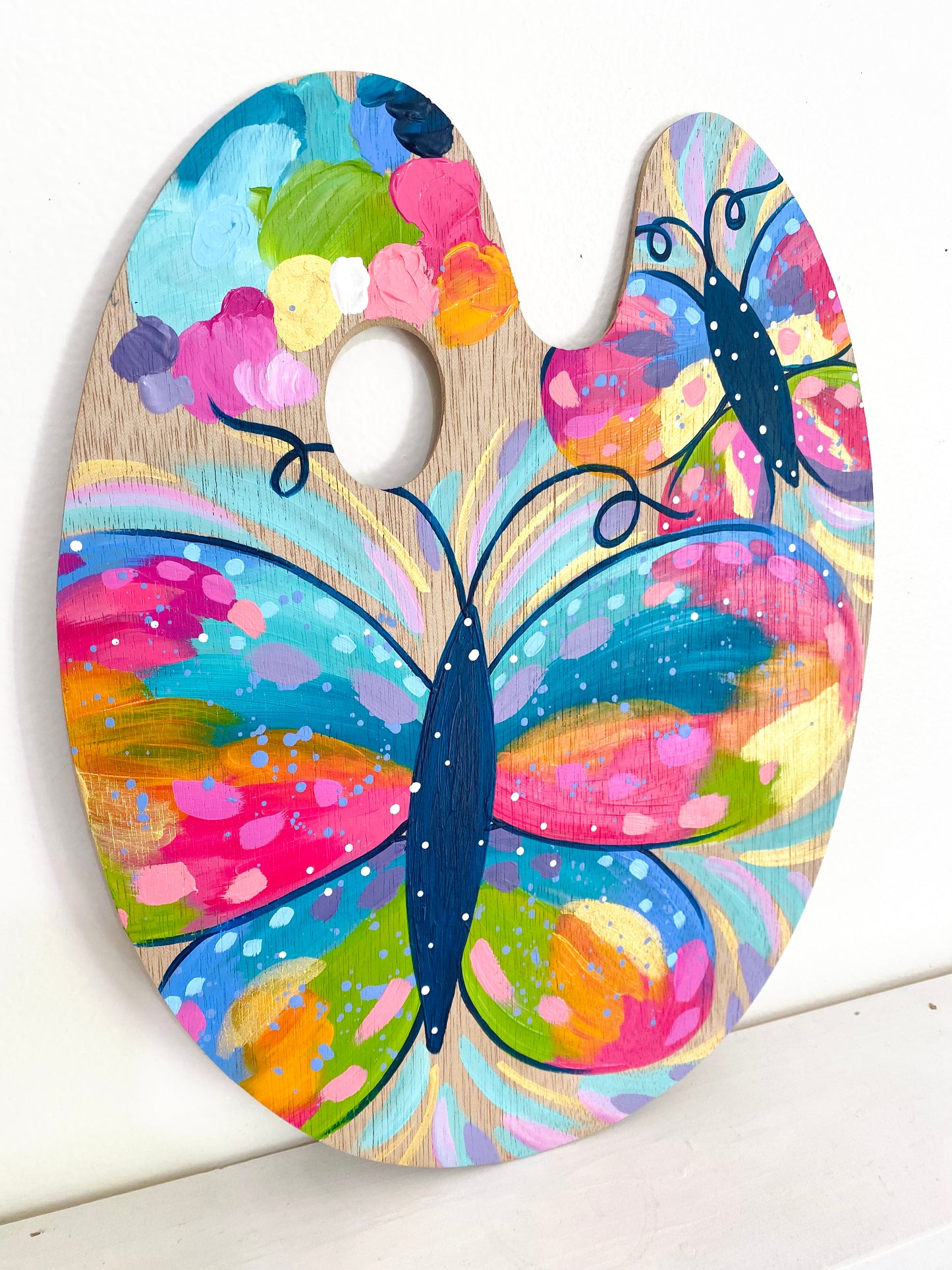 August 2022 Daily Paint Palette Painting Day 18 - Colorful Butterflies