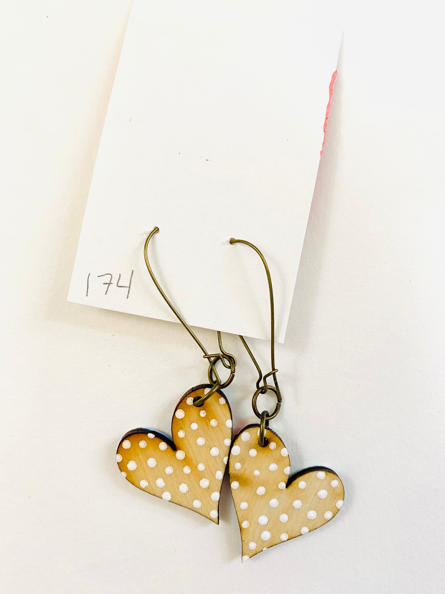 Colorful, Hand Painted, Heart Shaped Earrings 174