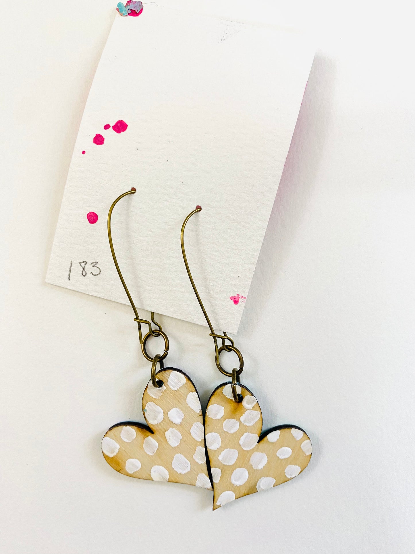 Colorful, Hand Painted, Heart Shaped Earrings 183