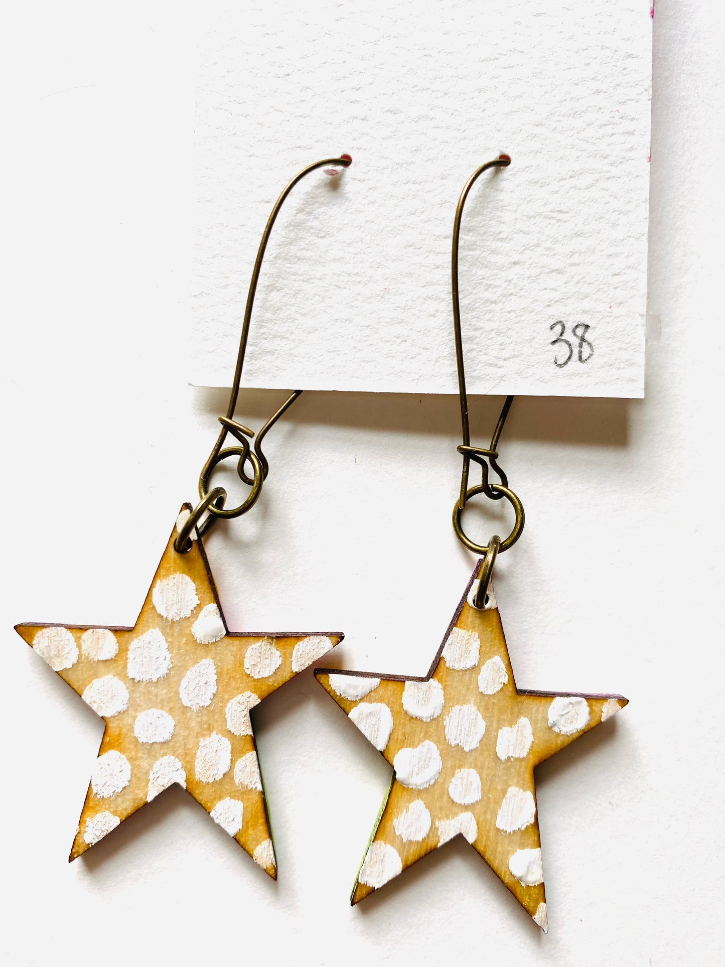 Colorful, Hand Painted Star Earrings 38