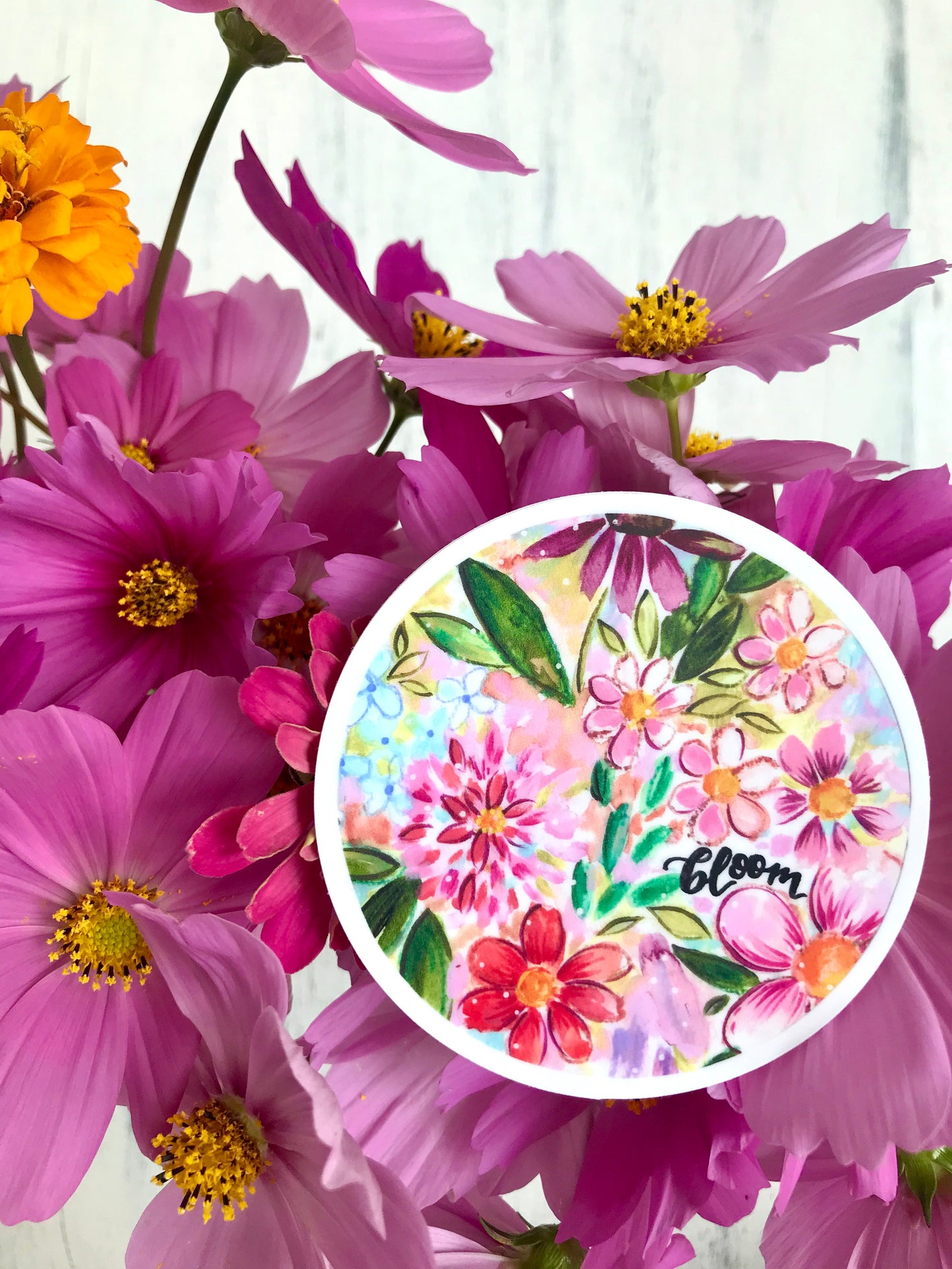 Bloom Floral Vinyl Sticker - Bethany Joy Art