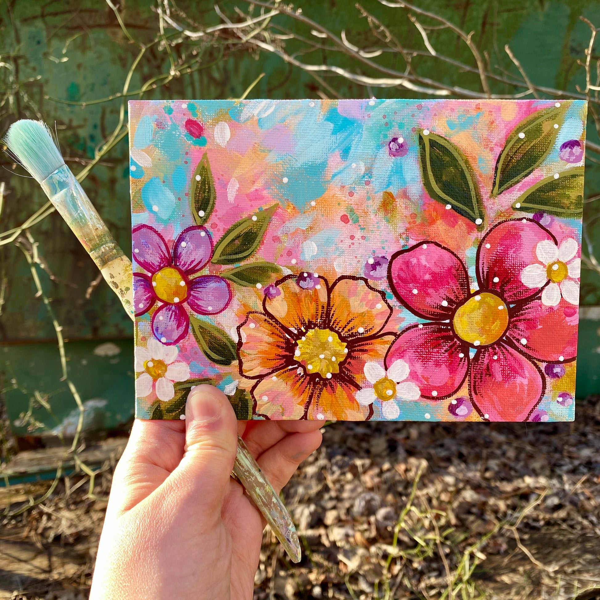 January Daily Painting Day 6 “Consider the Wildflowers” 5x7 inch Floral Original - Bethany Joy Art