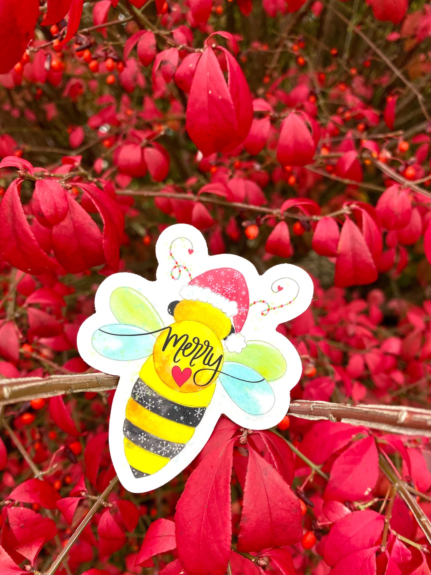 Bee Merry Vinyl Sticker November 2022 Sticker of the Month