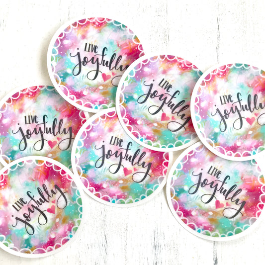 Live Joyfully Vinyl Sticker - Bethany Joy Art