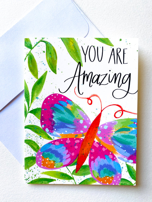 “You Are Amazing Butterflies" Card with Envelope