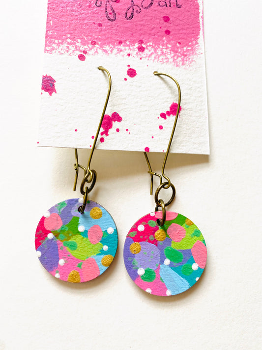 Colorful, Hand Painted Earrings 188