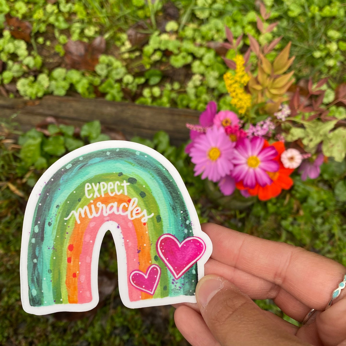 Rainbow Expect Miracles Vinyl Sticker - September Sticker of the Month