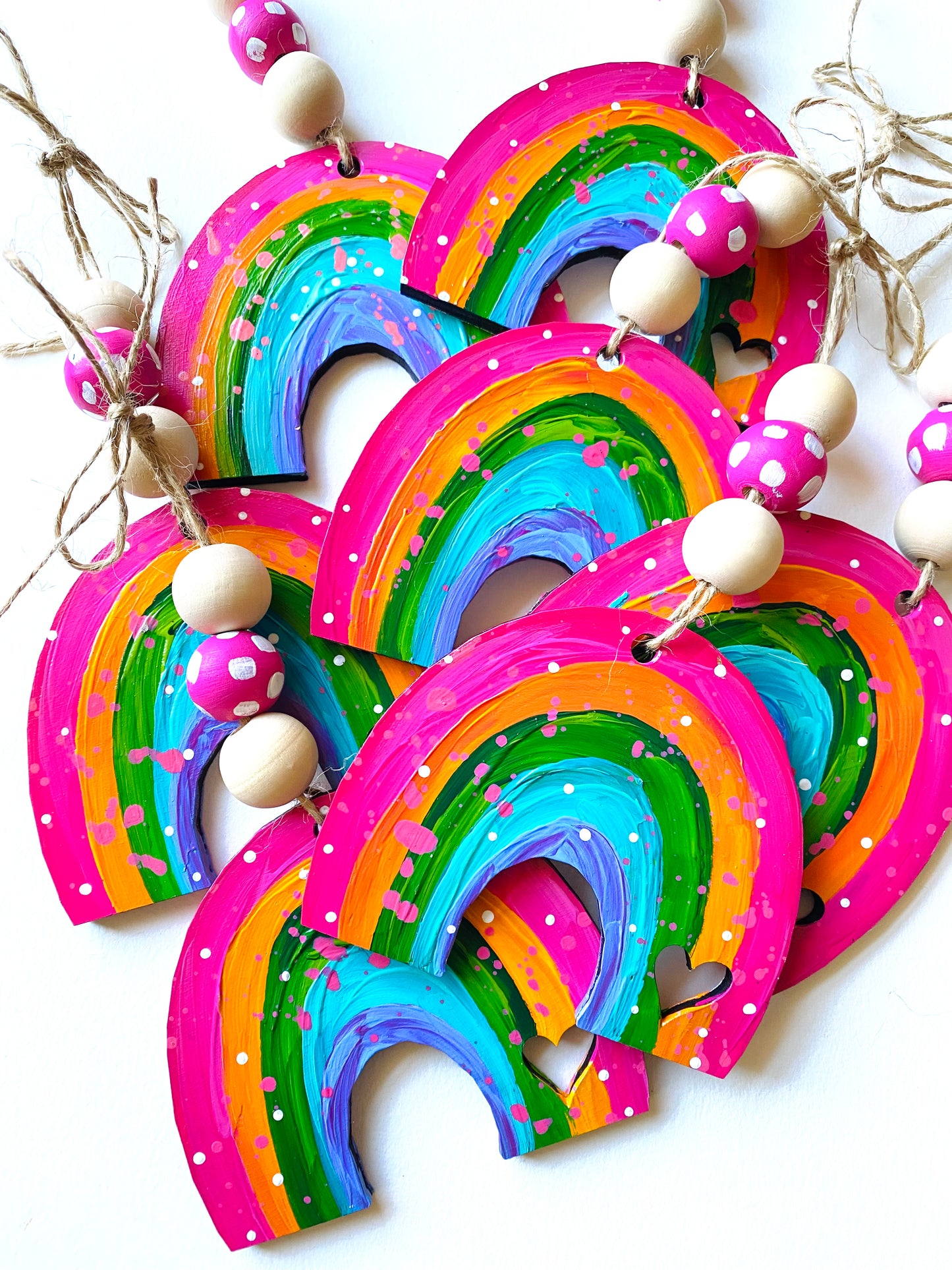 Hand Painted Rainbow Christmas Ornament Color Option 2