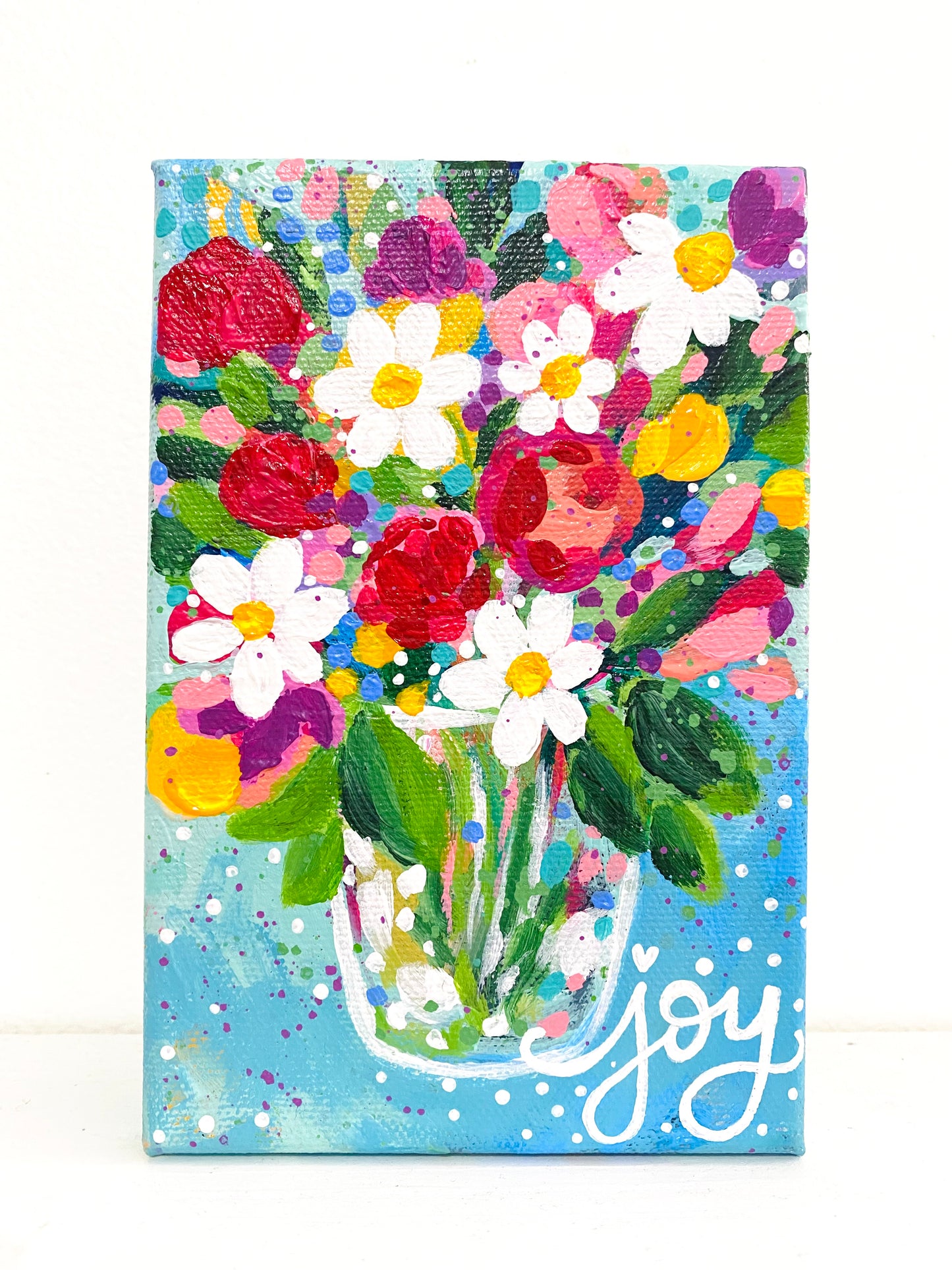 Floral Original Painting "Joy Bouquet" 4x6 inch canvas