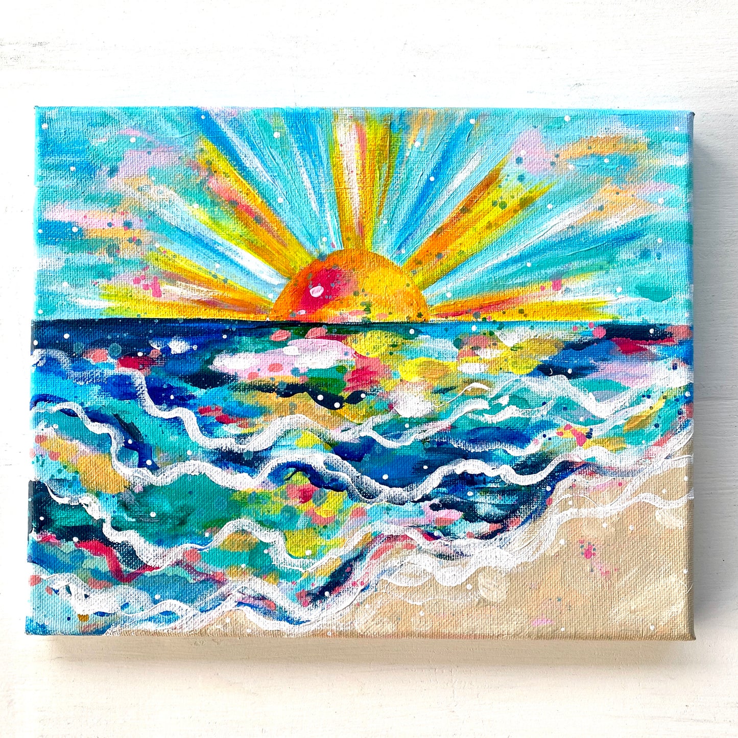 “Shimmer Rays” 8x10 inch original painting on canvas