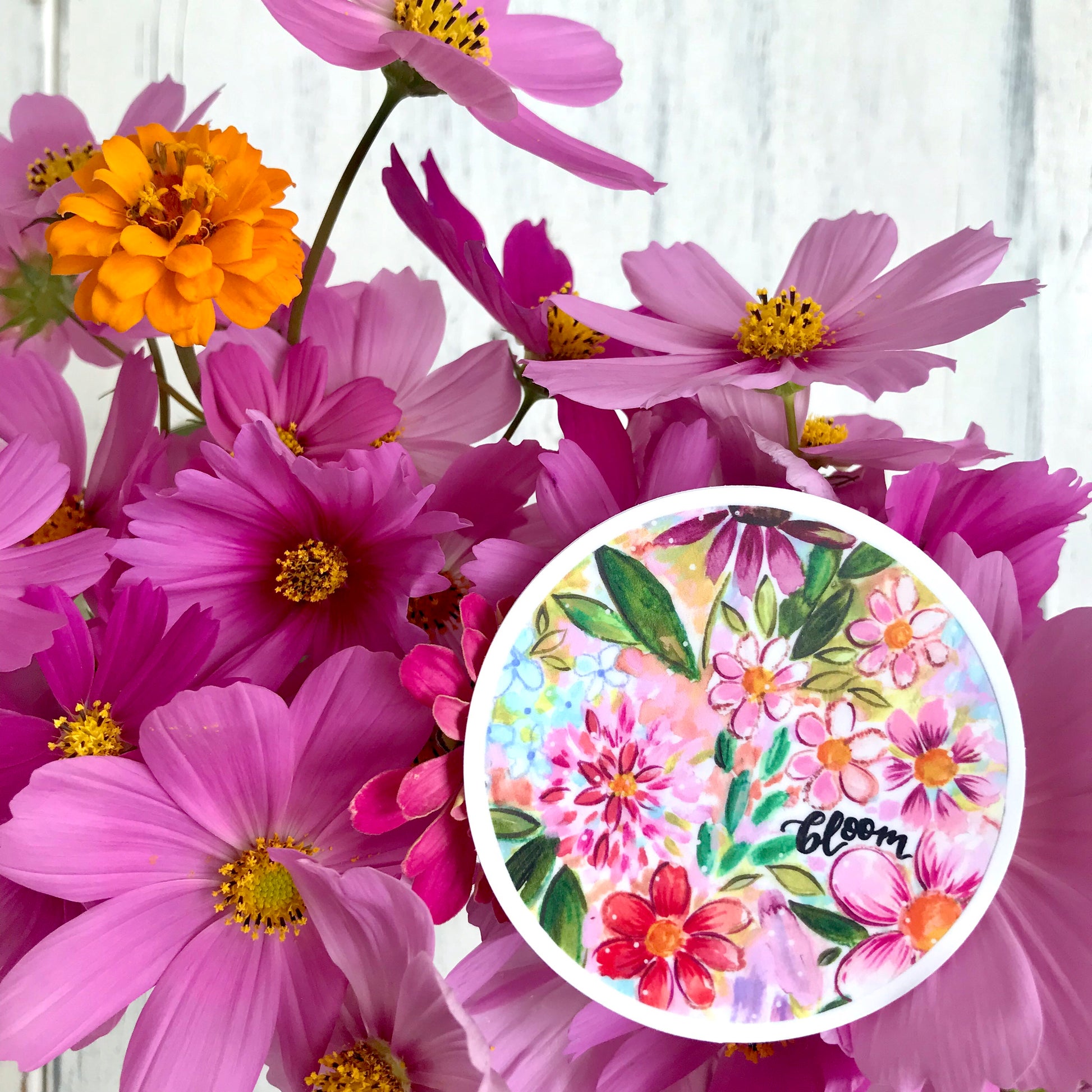 Bloom Floral Vinyl Sticker - Bethany Joy Art