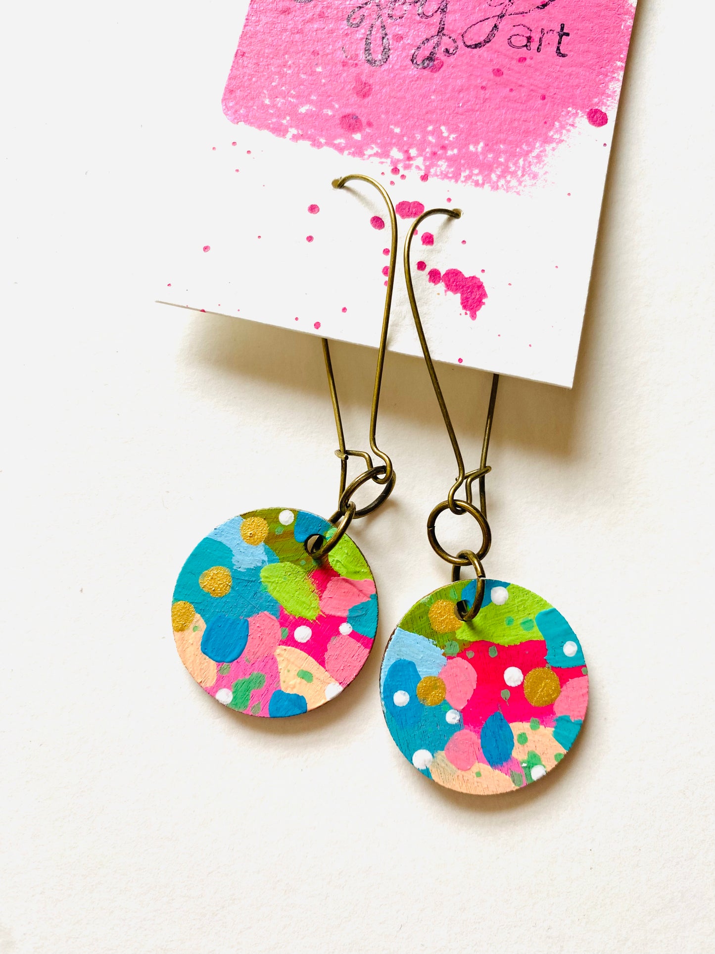 Colorful, Hand Painted Earrings 184