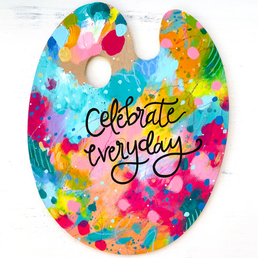 Paint Palette Original Painting 12 Days of Christmas Day 12 “Celebrate Everyday”