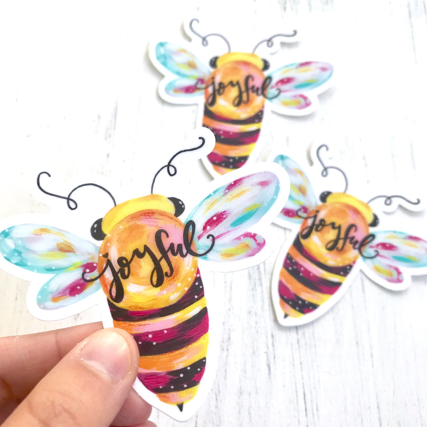 Bee Joyful Vinyl Sticker - Bethany Joy Art