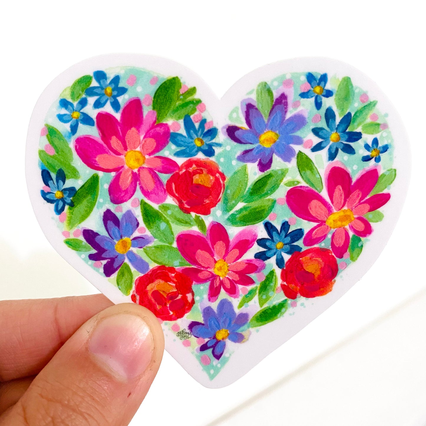 Floral Heart Vinyl Sticker - May Sticker of the Month 2022