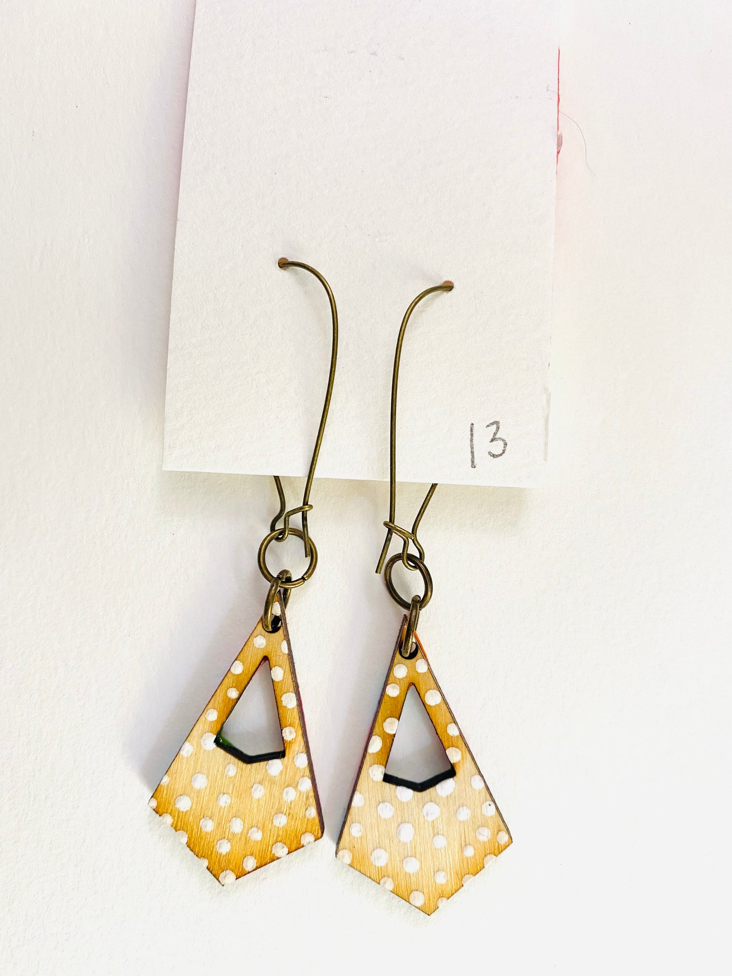 Colorful, Hand Painted, Geometric Shaped Earrings 13