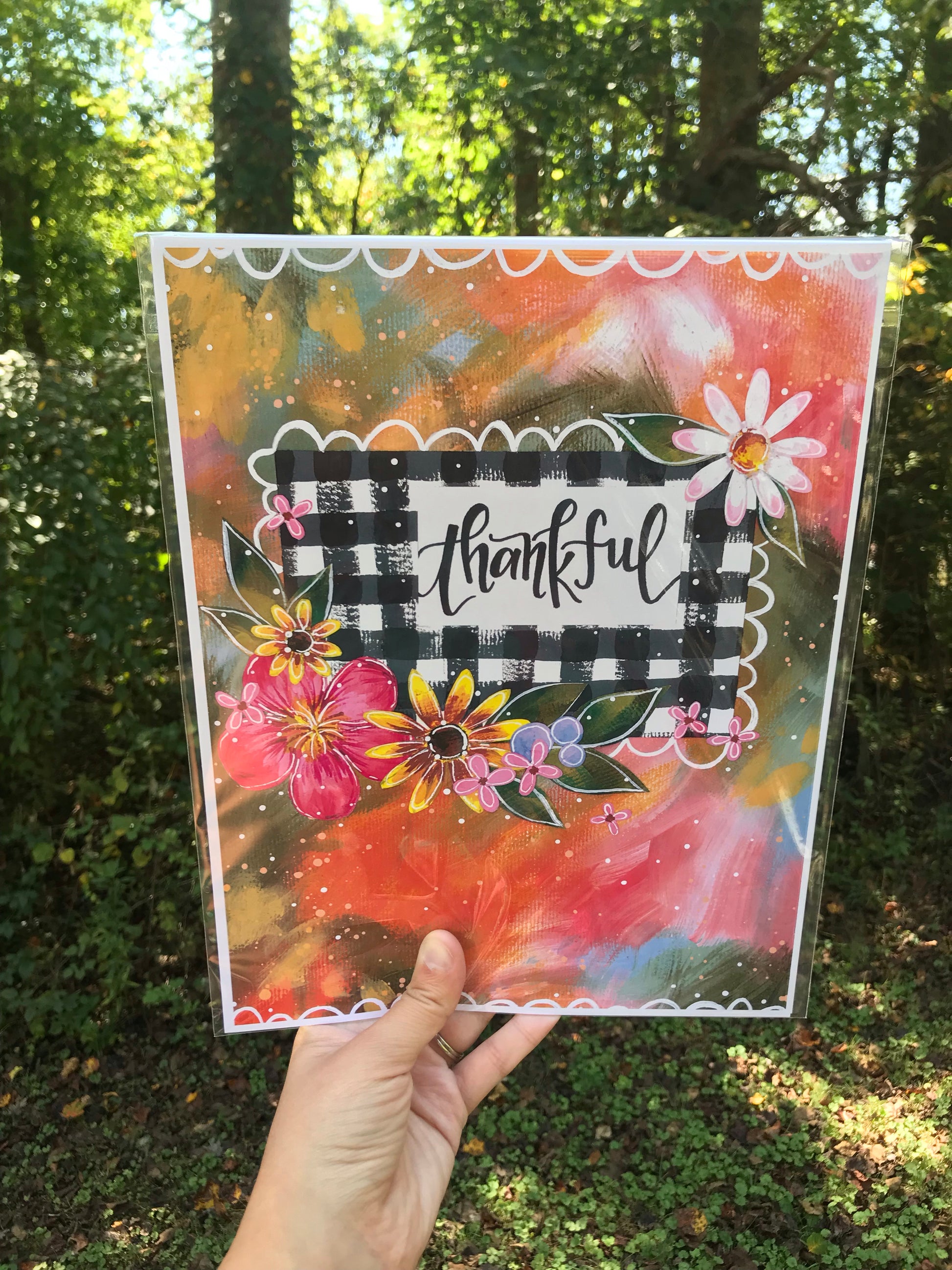 "Thankful" Autumn Inspired Inspirational 8.5x11 inch Art Print - Bethany Joy Art