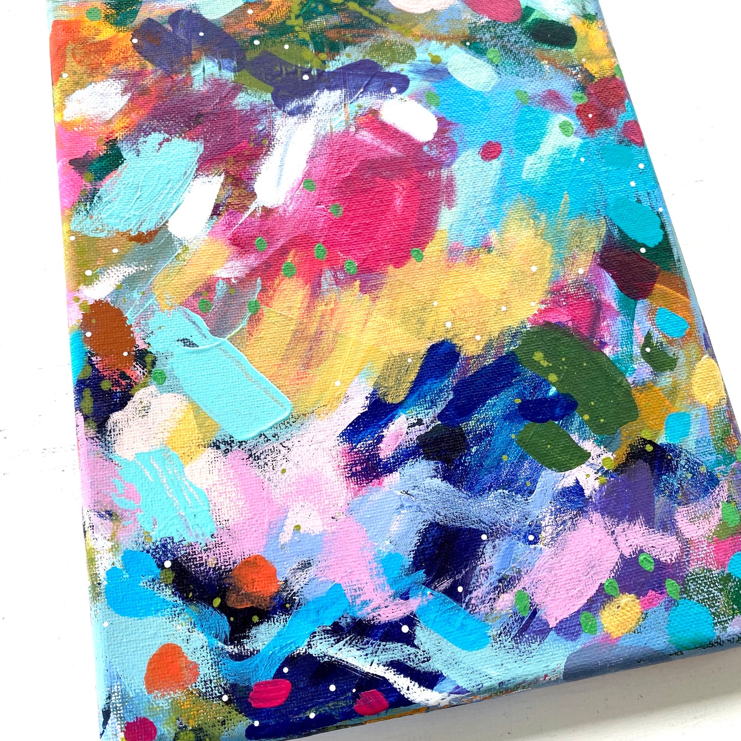 “Rainbow Sprinkles” 8x10 inch original painting on canvas