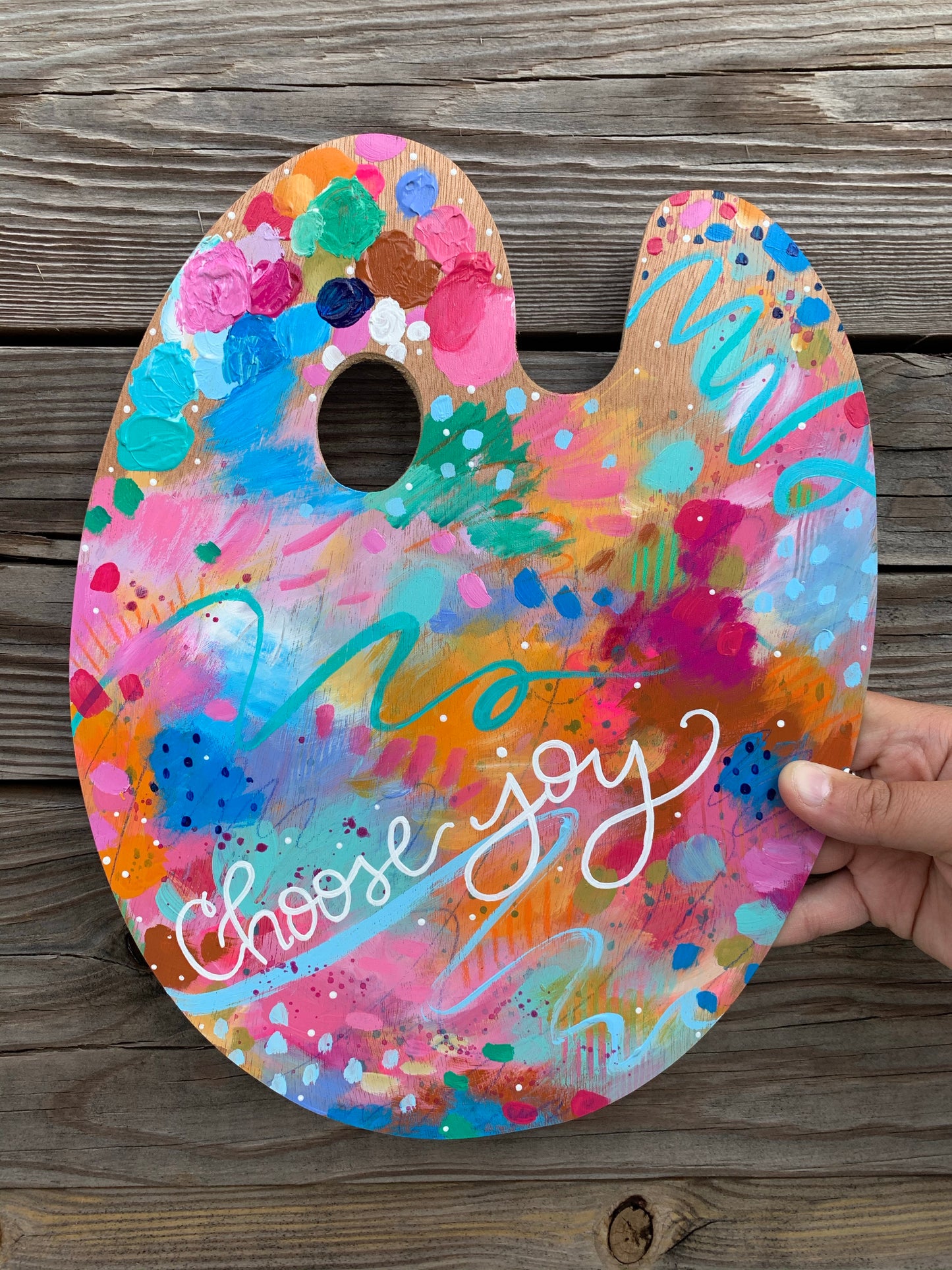 Paint Palette Original Painting #2 “Choose Joy"