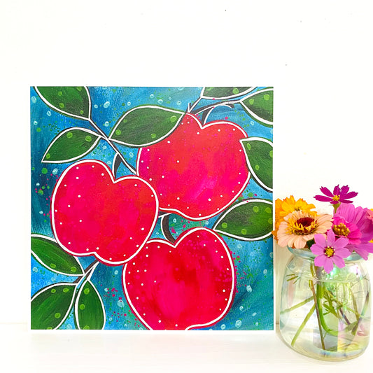 Apples Cute Fruits Bethany Joy Art Print