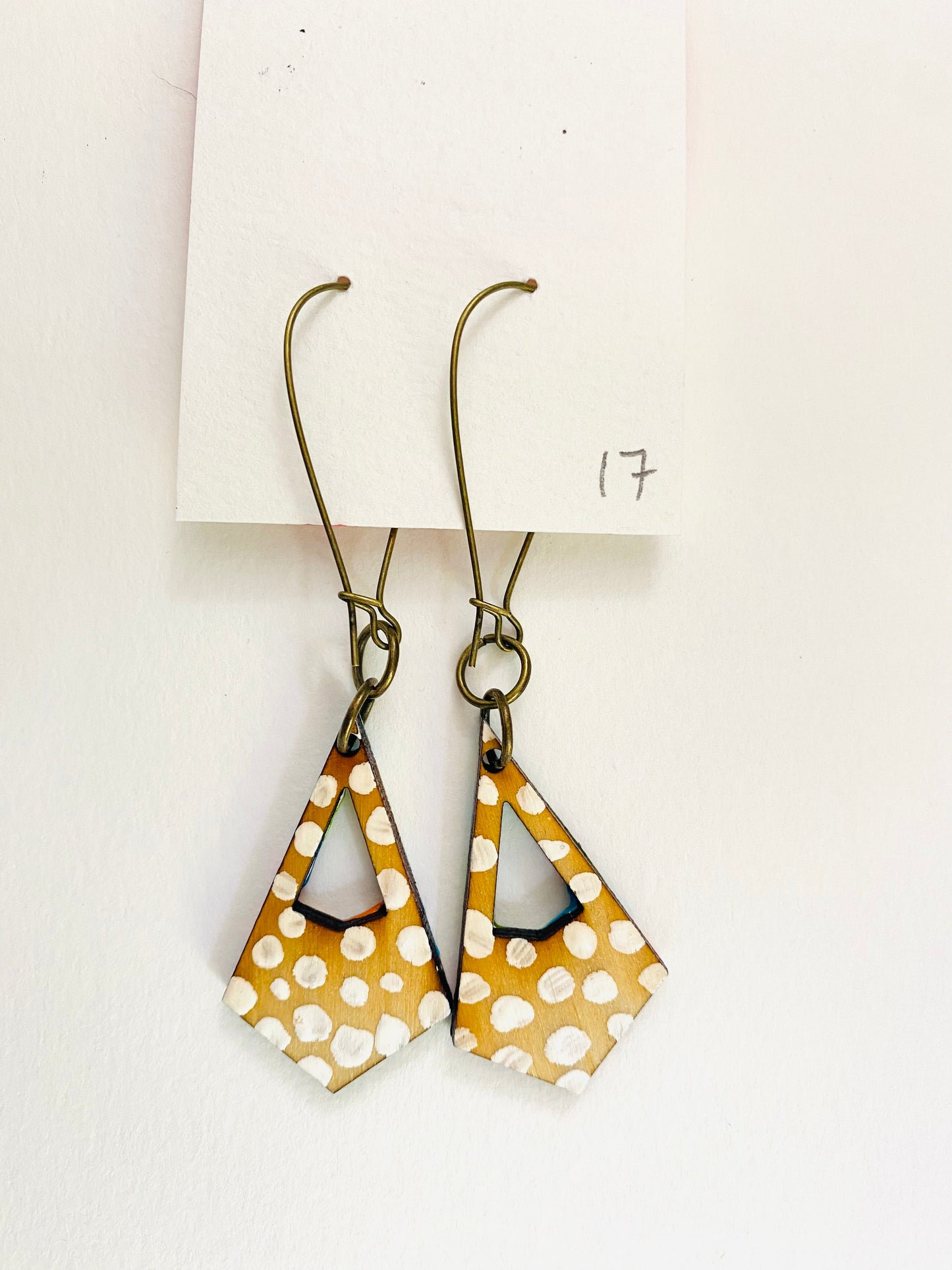 Colorful, Hand Painted, Geometric Shaped Earrings 17