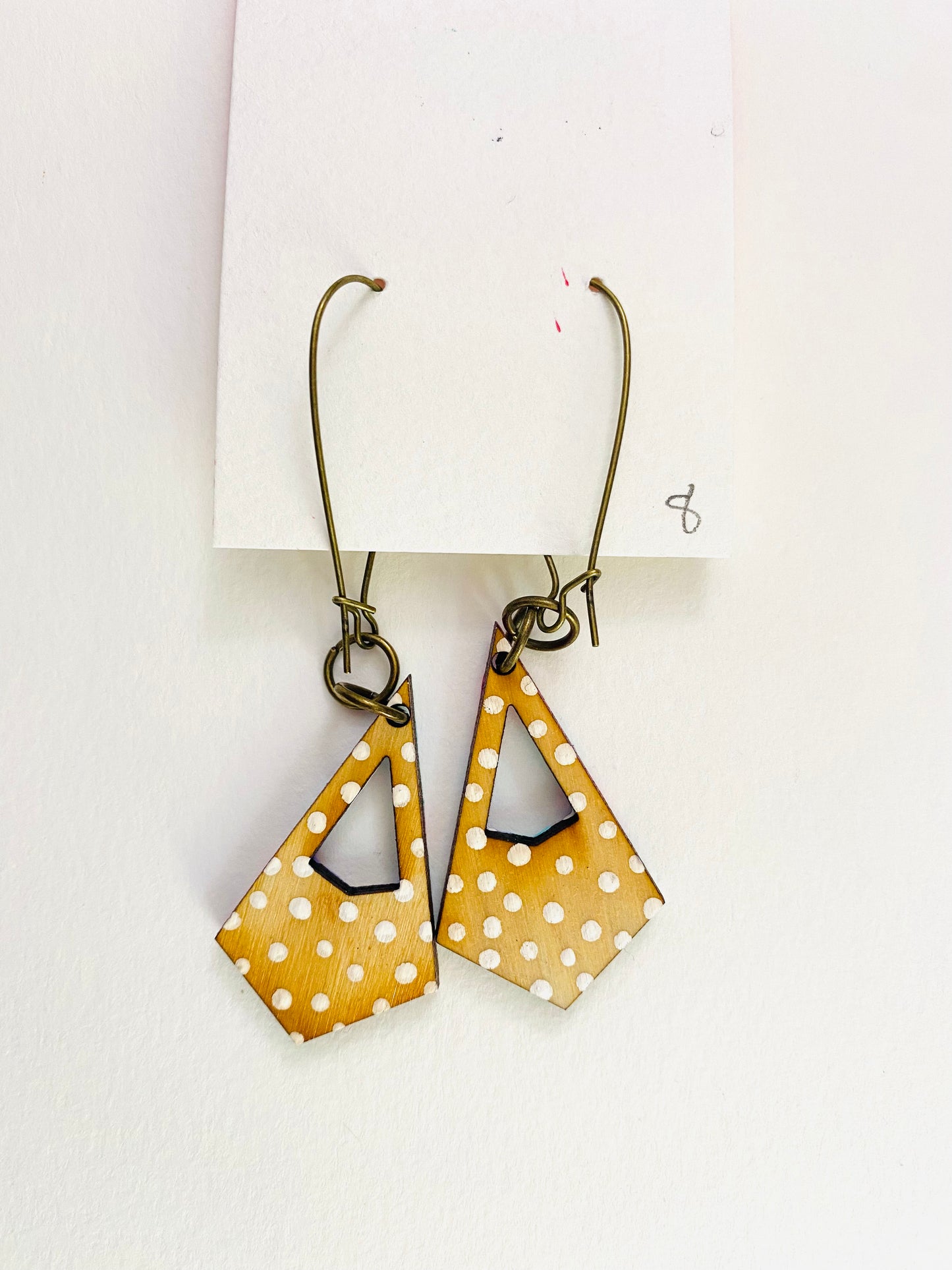 Colorful, Hand Painted, Geometric Shaped Earrings 8