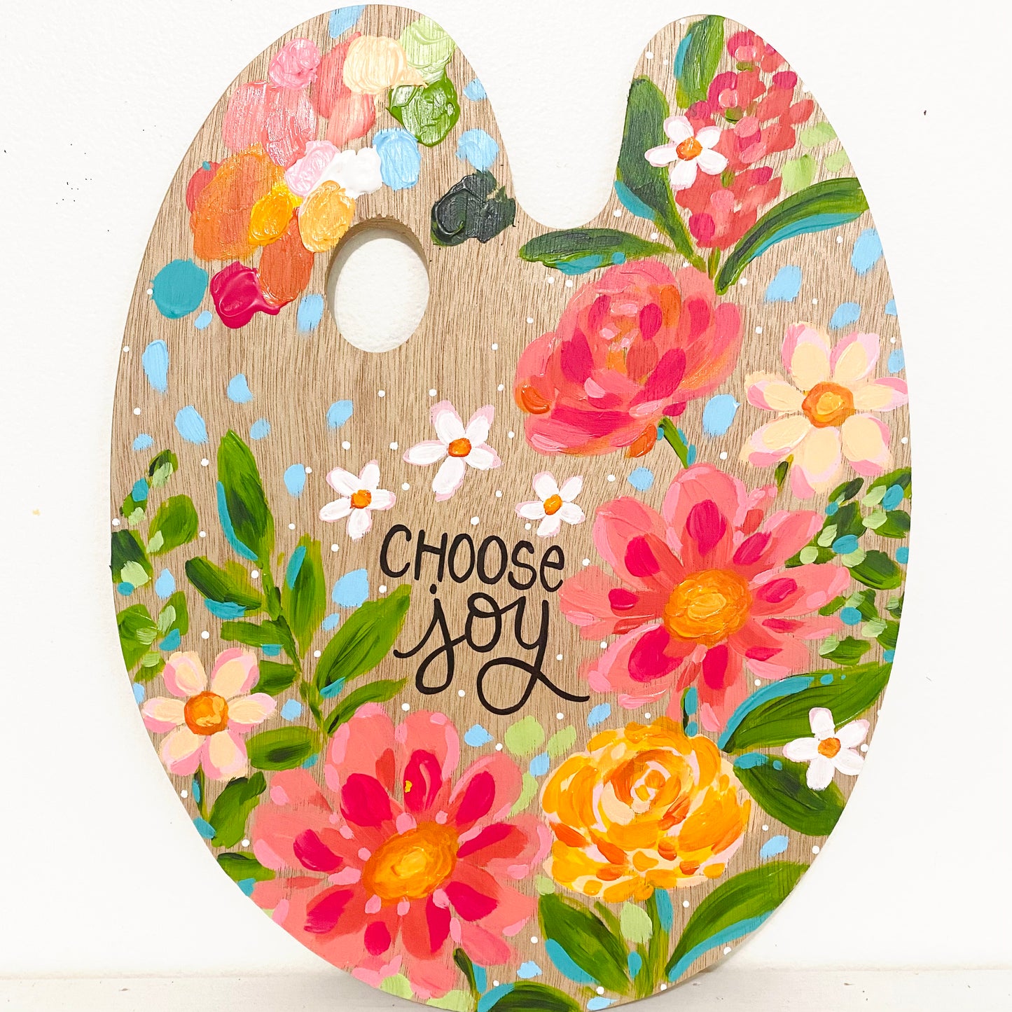 August 2022 Daily Paint Palette Painting Day 14 - Choose Joy Floral