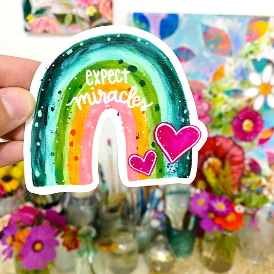 Rainbow Expect Miracles Vinyl Sticker - September Sticker of the Month