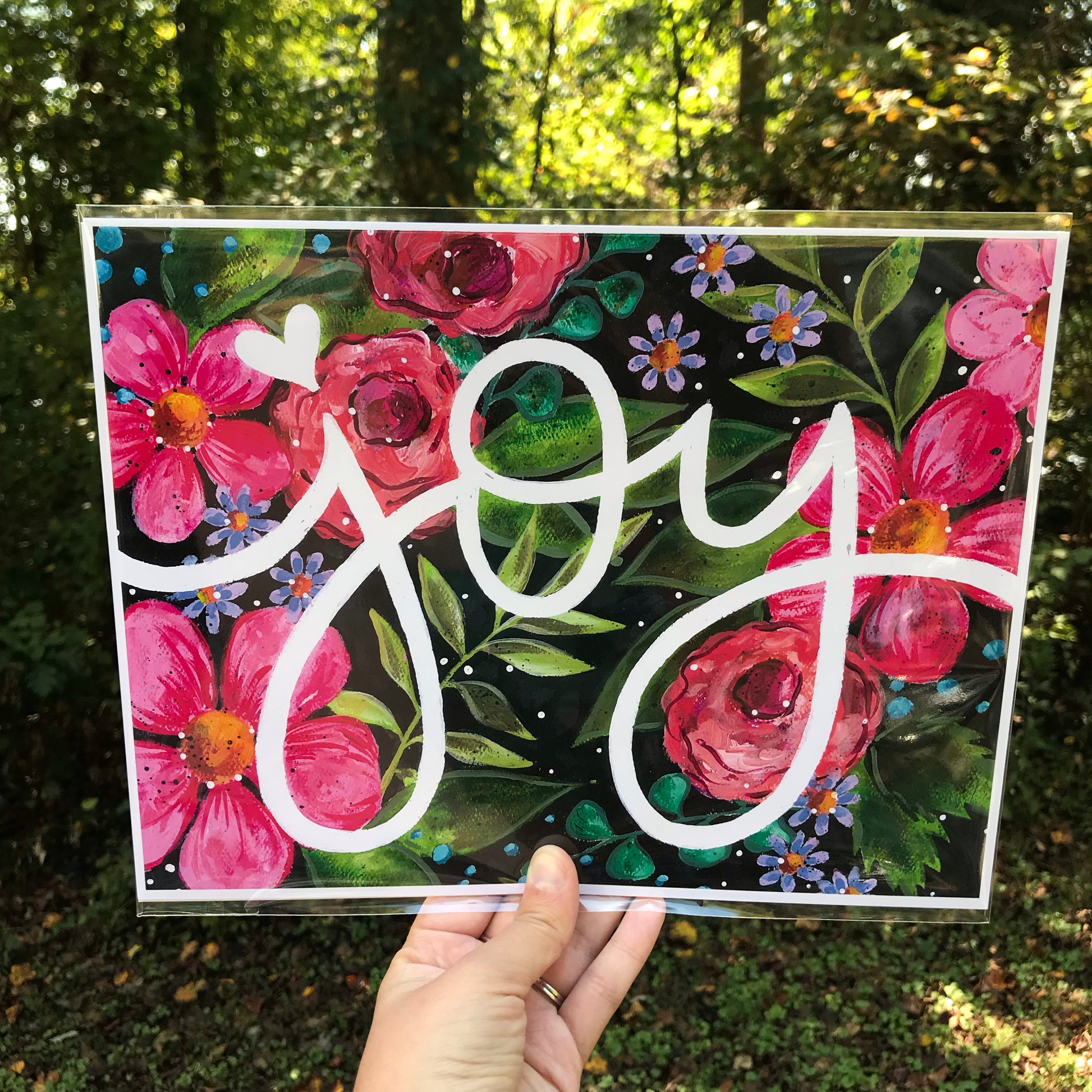 "Joy" Floral Inspirational 8.5x11 inch Art Print - Bethany Joy Art