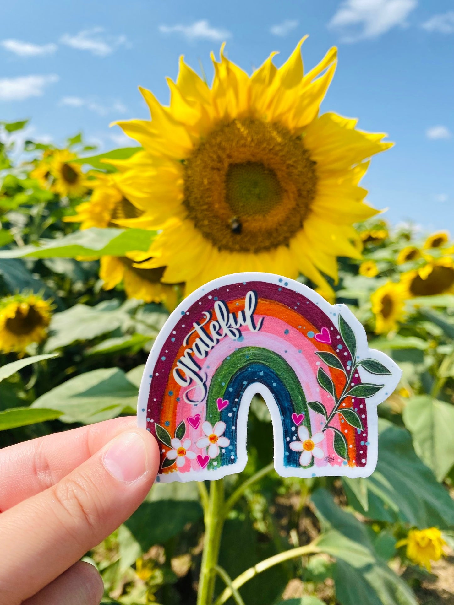 Grateful Rainbow Vinyl Sticker October 2022 Sticker of the Month