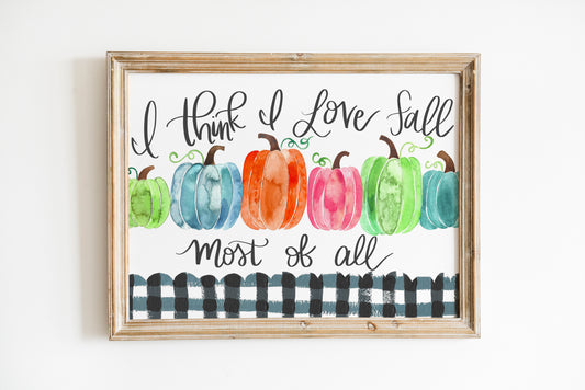 "I Love Fall Most of All" Bethany Joy Art Print